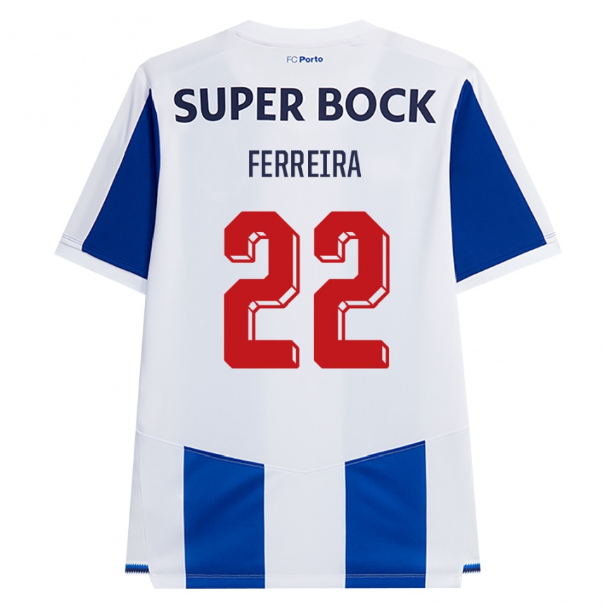 ילדים כדורגל Joana Ferreira #22 כחול לבן אדום ג'רזי ביתית 2026/27
