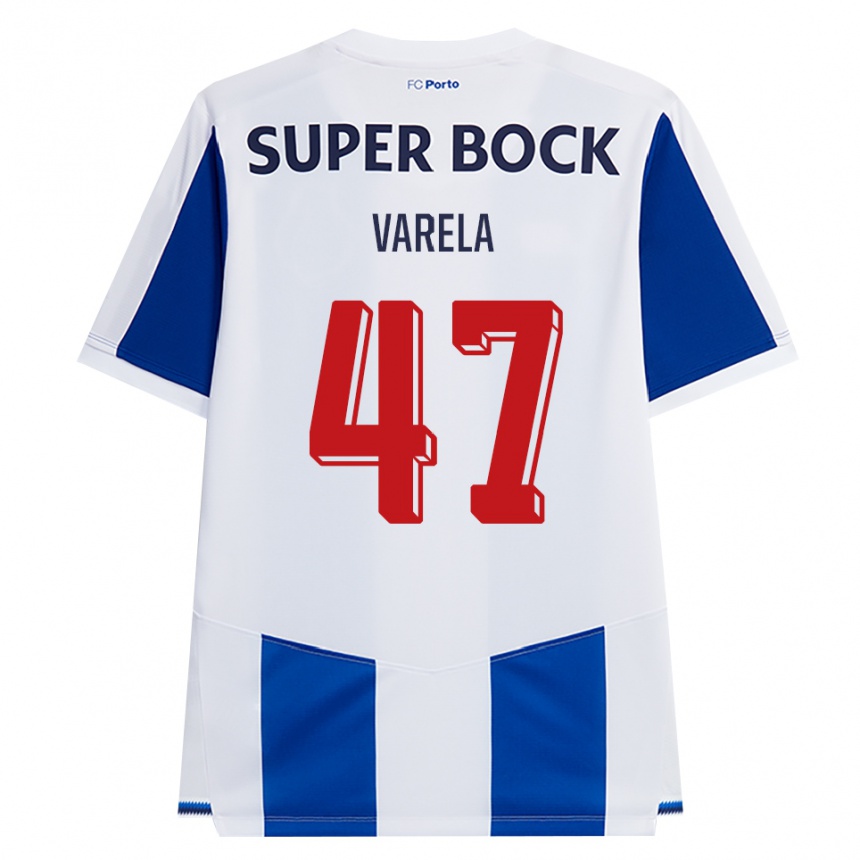 ילדים כדורגל Cardoso Varela #47 כחול לבן אדום ג'רזי ביתית 2026/27