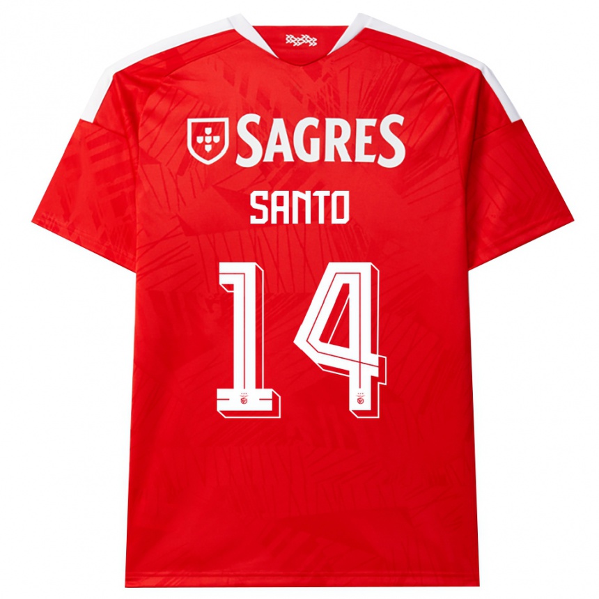 ילדים כדורגל Sandro Santo #14 אדום לבן צהוב ג'רזי ביתית 2026/27