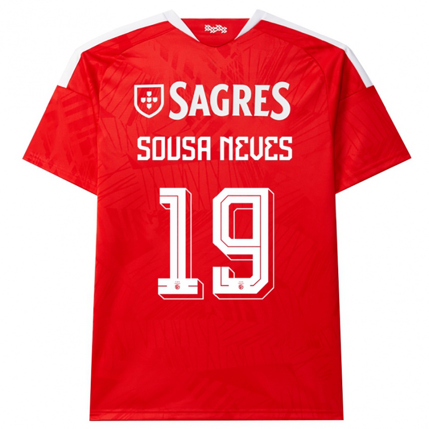 ילדים כדורגל Dilan Alison Sousa Neves #19 אדום לבן צהוב ג'רזי ביתית 2026/27