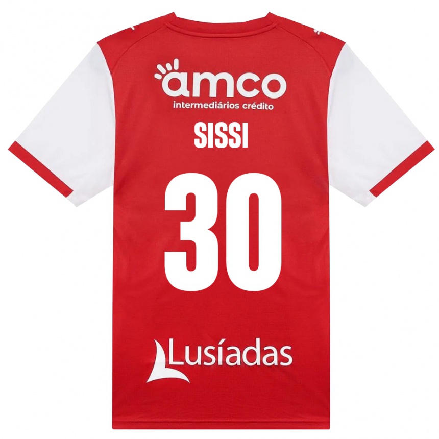 ילדים כדורגל Sissi #30 לבן אדום שחור ג'רזי ביתית 2026/27