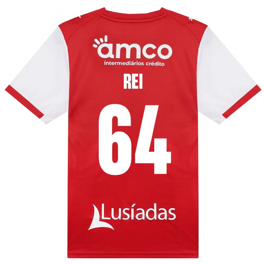 ילדים כדורגל Ricardo Rei #64 לבן אדום שחור ג'רזי ביתית 2026/27