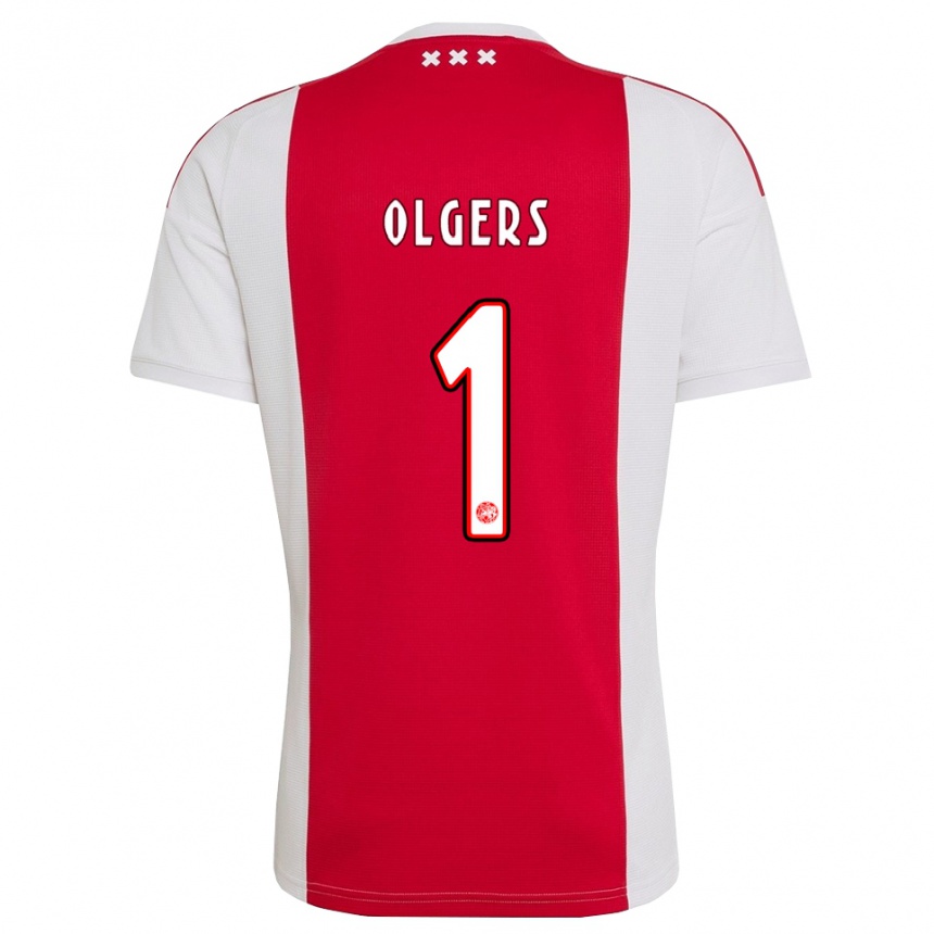 ילדים כדורגל Guus Olgers #1 אדום לבן צהוב ג'רזי ביתית 2026/27 ילדים כדורגל Guus Olgers #1 אדום לבן צהוב ג'רזי ביתית 2026/27