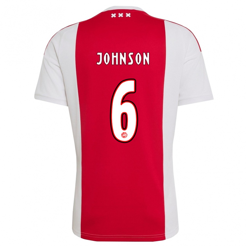 ילדים כדורגל Jinairo Johnson #6 אדום לבן צהוב ג'רזי ביתית 2026/27