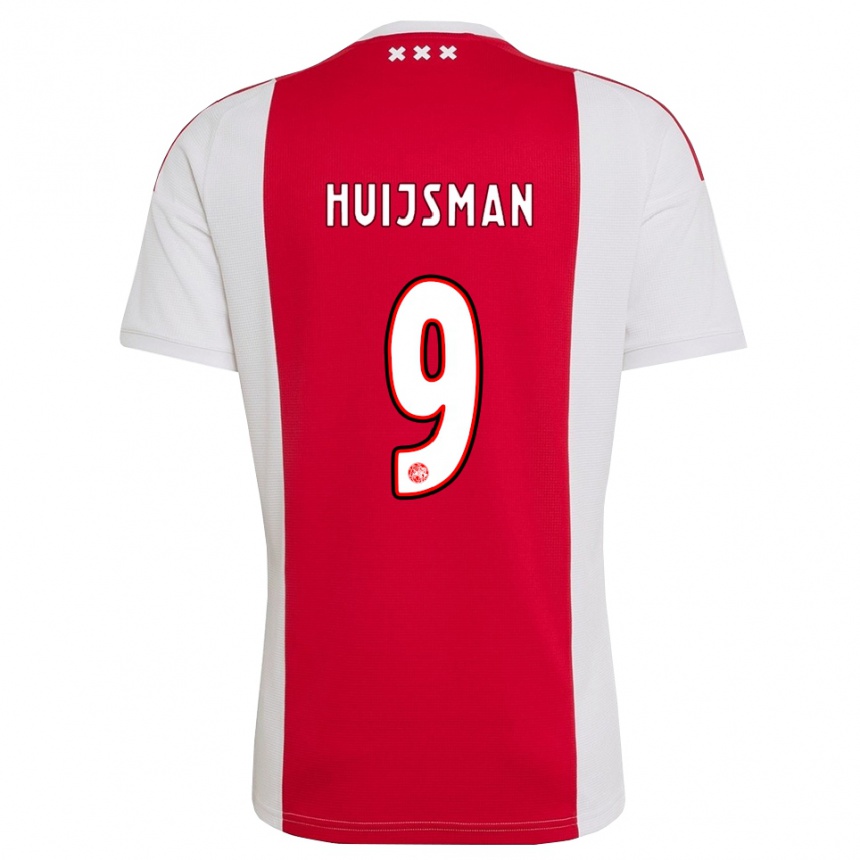 ילדים כדורגל Mitchi Huijsman #9 אדום לבן צהוב ג'רזי ביתית 2026/27 ילדים כדורגל Mitchi Huijsman #9 אדום לבן צהוב ג'רזי ביתית 2026/27