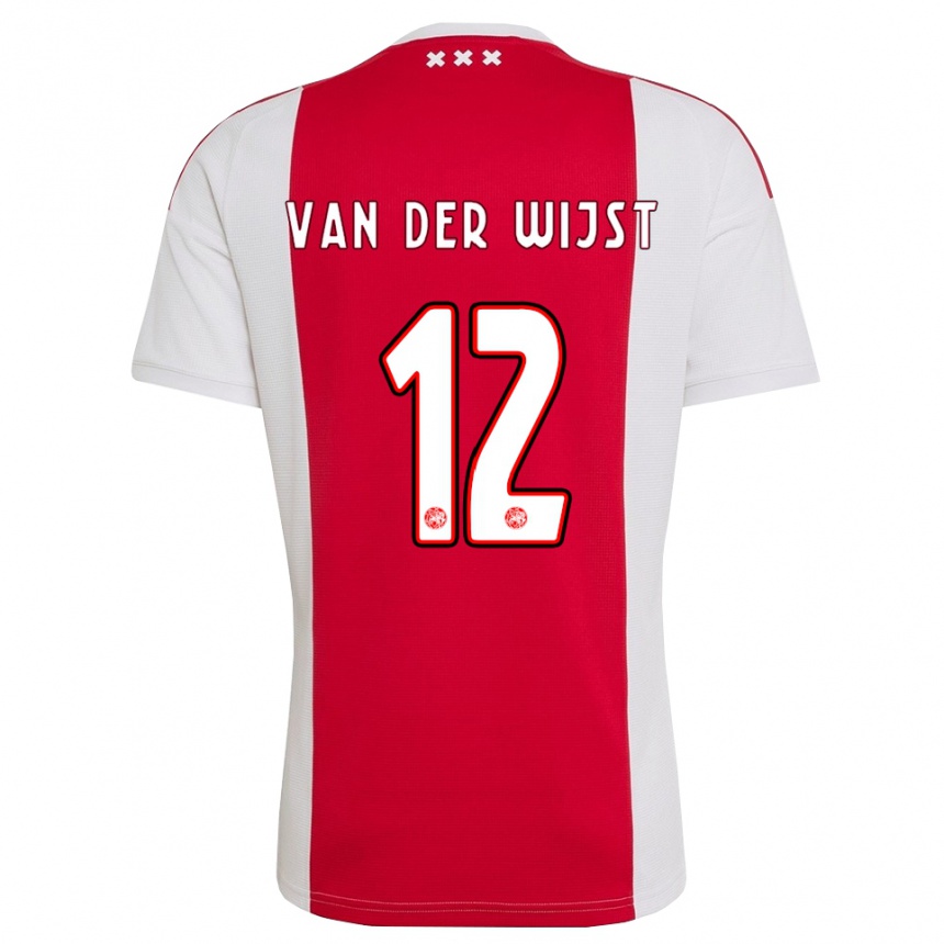 ילדים כדורגל Giovanni Van Der Wijst #12 אדום לבן צהוב ג'רזי ביתית 2026/27