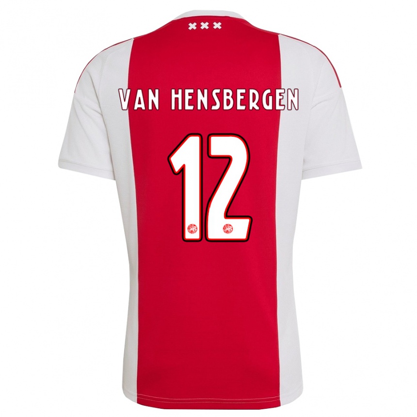 ילדים כדורגל Jade Van Hensbergen #12 אדום לבן צהוב ג'רזי ביתית 2026/27 ילדים כדורגל Jade Van Hensbergen #12 אדום לבן צהוב ג'רזי ביתית 2026/27