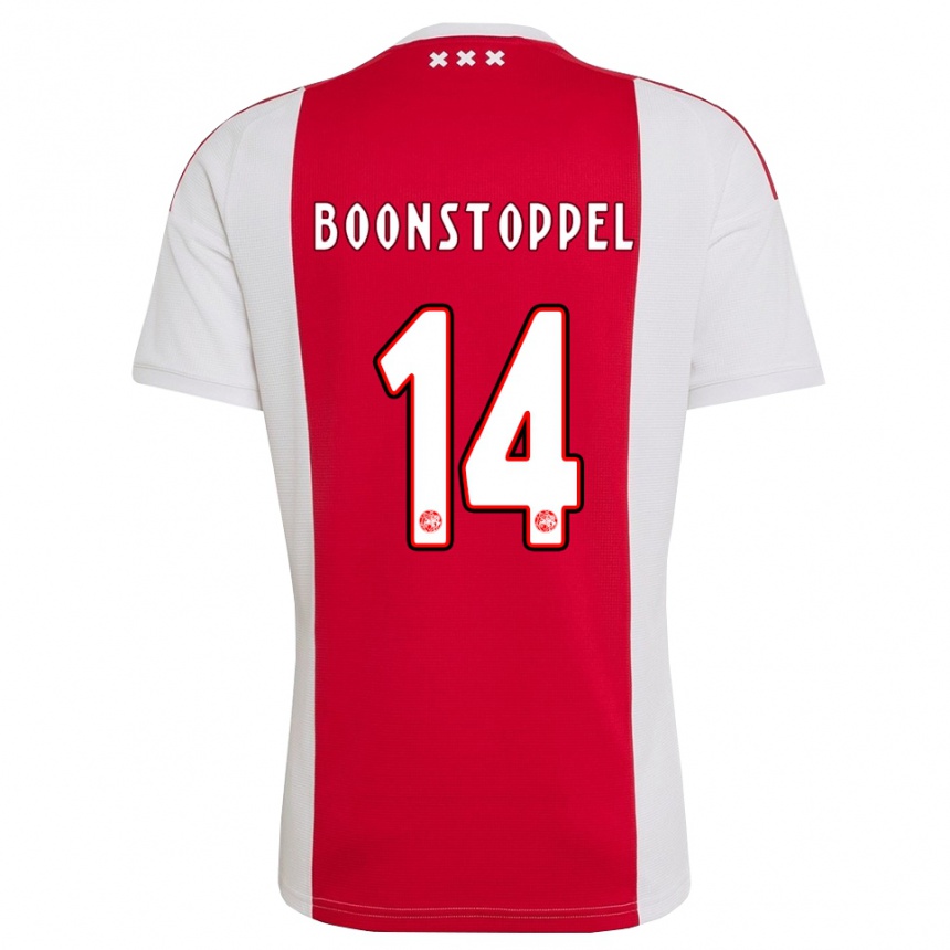 ילדים כדורגל Jesse Boonstoppel #14 אדום לבן צהוב ג'רזי ביתית 2026/27