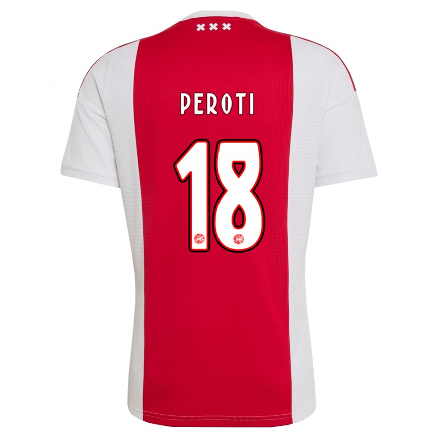 ילדים כדורגל Eljero Peroti #18 אדום לבן צהוב ג'רזי ביתית 2026/27