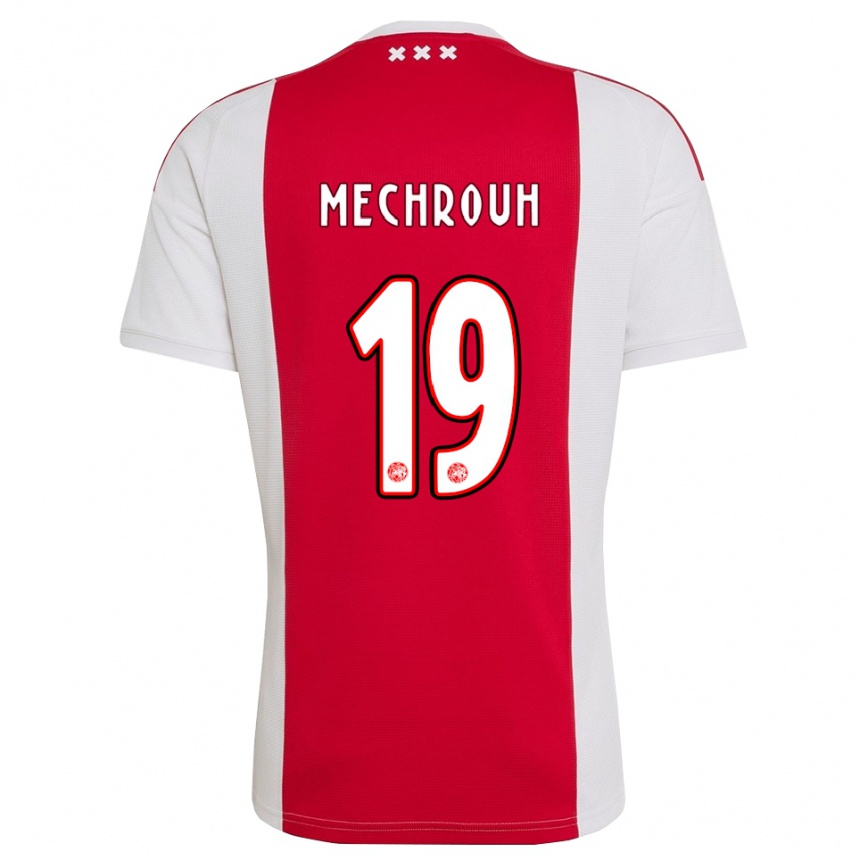 ילדים כדורגל Elias Mechrouh #19 אדום לבן צהוב ג'רזי ביתית 2026/27