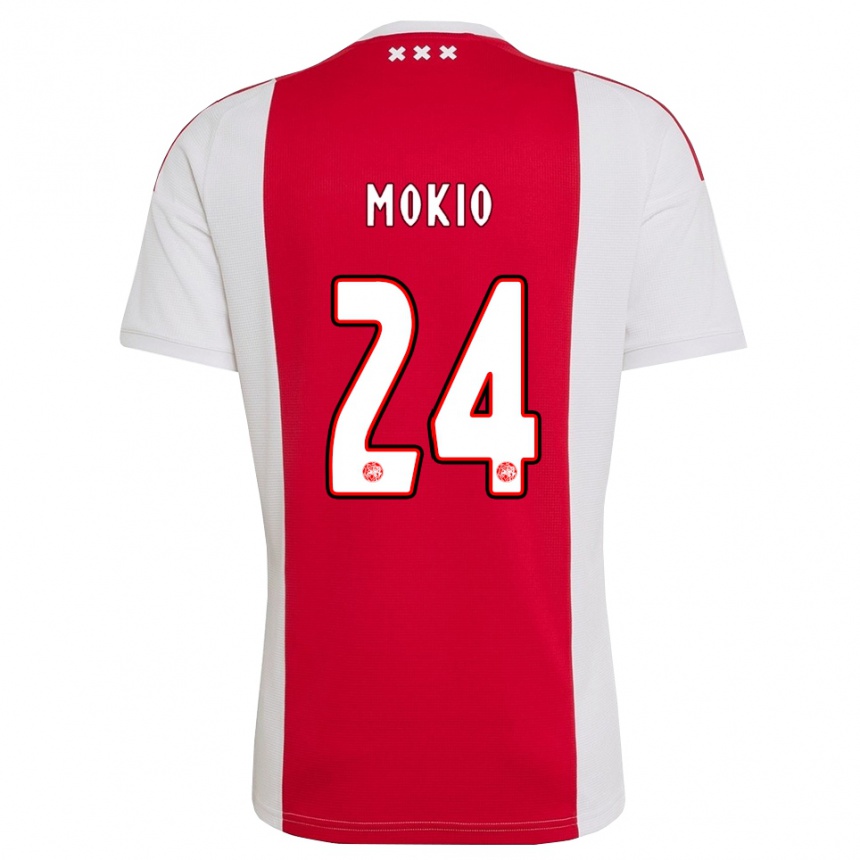 ילדים כדורגל Jorthy Mokio #24 אדום לבן צהוב ג'רזי ביתית 2026/27 ילדים כדורגל Jorthy Mokio #24 אדום לבן צהוב ג'רזי ביתית 2026/27