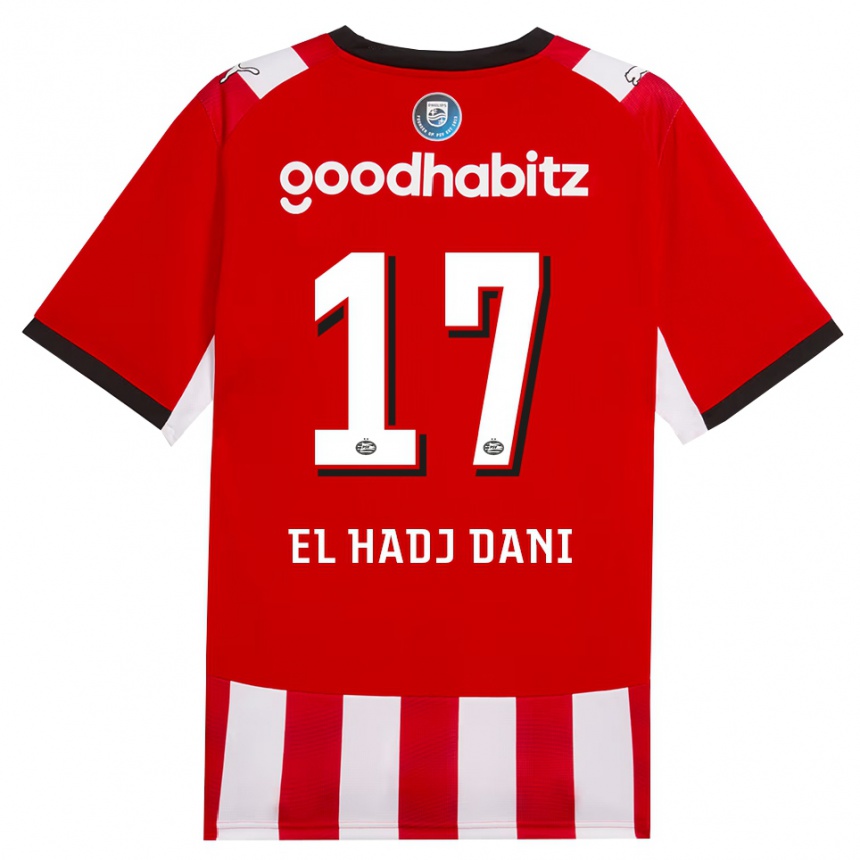 ילדים כדורגל Soudais El Hadj Dani #17 אדום לבן שחור ג'רזי ביתית 2026/27
