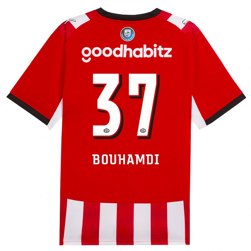 ילדים כדורגל Amir Bouhamdi #37 אדום לבן שחור ג'רזי ביתית 2026/27