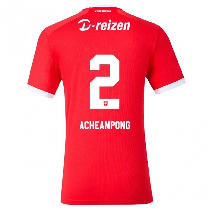 ילדים כדורגל Sage Acheampong #2 אדום לבן ג'רזי ביתית 2026/27 ילדים כדורגל Sage Acheampong #2 אדום לבן ג'רזי ביתית 2026/27