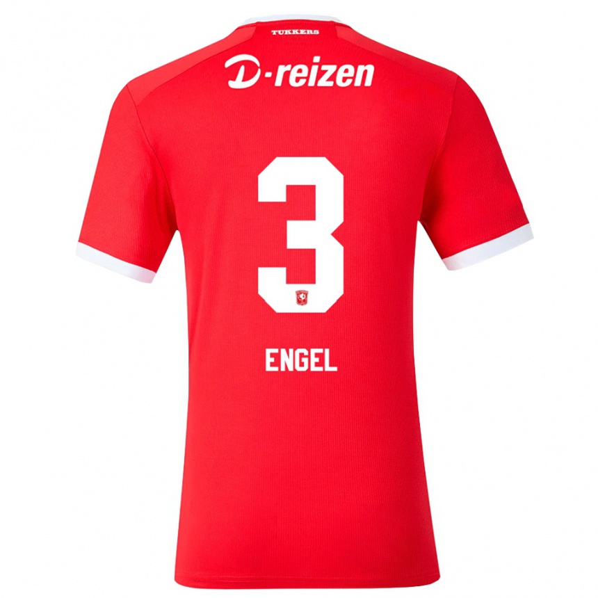 ילדים כדורגל Daan Engel #3 אדום לבן ג'רזי ביתית 2026/27