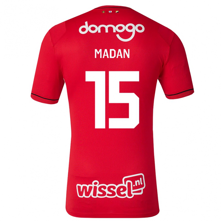 ילדים כדורגל Semih Madan #15 אדום לבן שחור ג'רזי ביתית 2026/27 ילדים כדורגל Semih Madan #15 אדום לבן שחור ג'רזי ביתית 2026/27