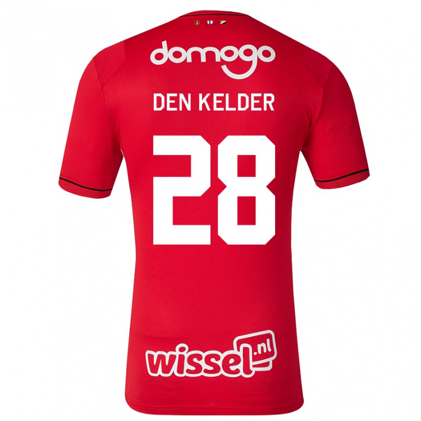 ילדים כדורגל Gera Op Den Kelder #28 אדום לבן שחור ג'רזי ביתית 2026/27
