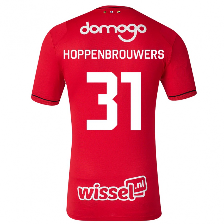 ילדים כדורגל Mike Hoppenbrouwers #31 אדום לבן שחור ג'רזי ביתית 2026/27