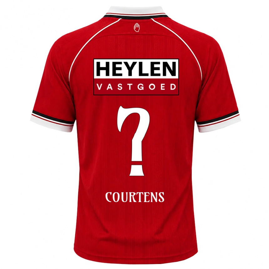 ילדים כדורגל Nolhan Courtens #0 אדום לבן שחור ג'רזי ביתית 2026/27