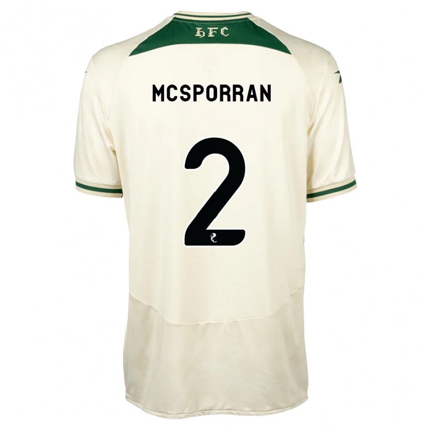 ילדים כדורגל Arran Mcsporran #2 לבן ירוק יער הרחק ג'רזי 2026/27