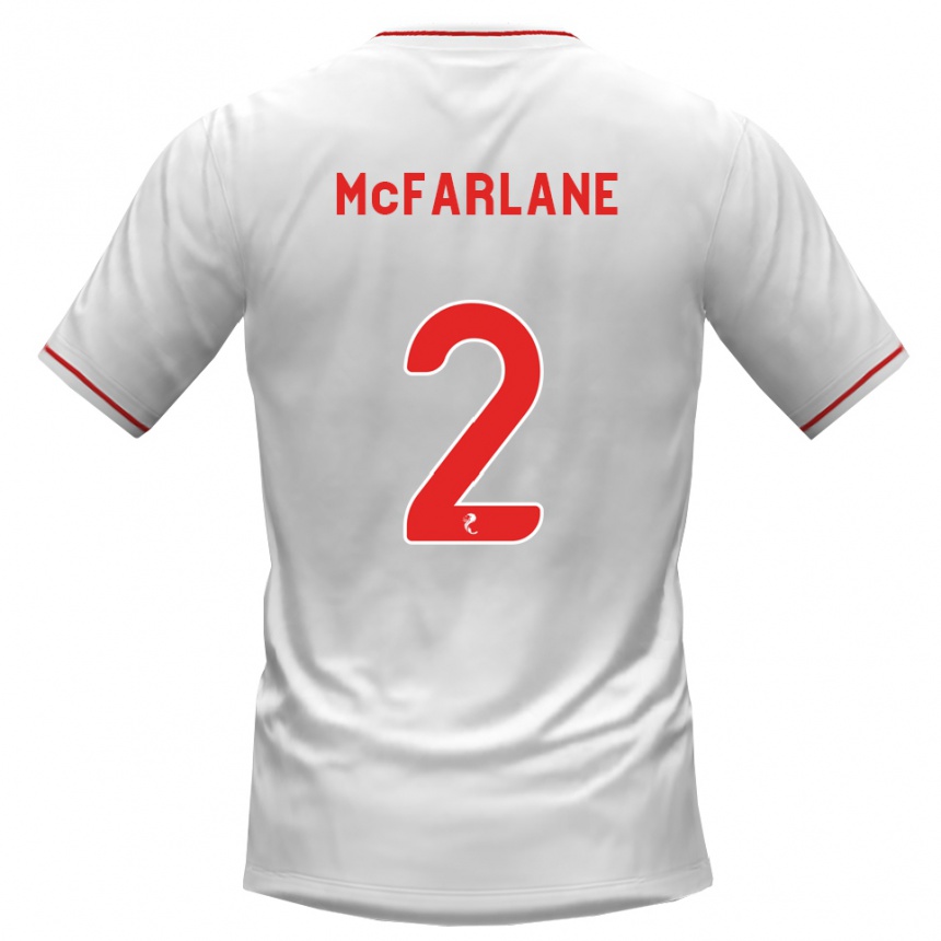 ילדים כדורגל Jay Mcfarlane-Letham #2 לבן אדום הרחק ג'רזי 2026/27 ילדים כדורגל Jay Mcfarlane-Letham #2 לבן אדום הרחק ג'רזי 2026/27