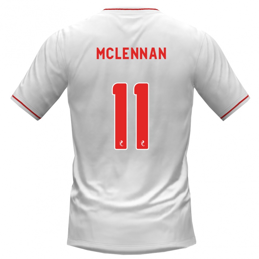 ילדים כדורגל Connor Mclennan #11 לבן אדום הרחק ג'רזי 2026/27 ילדים כדורגל Connor Mclennan #11 לבן אדום הרחק ג'רזי 2026/27