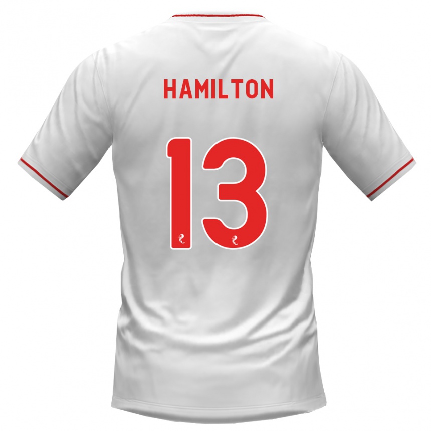 ילדים כדורגל Jack Hamilton #13 לבן אדום הרחק ג'רזי 2026/27