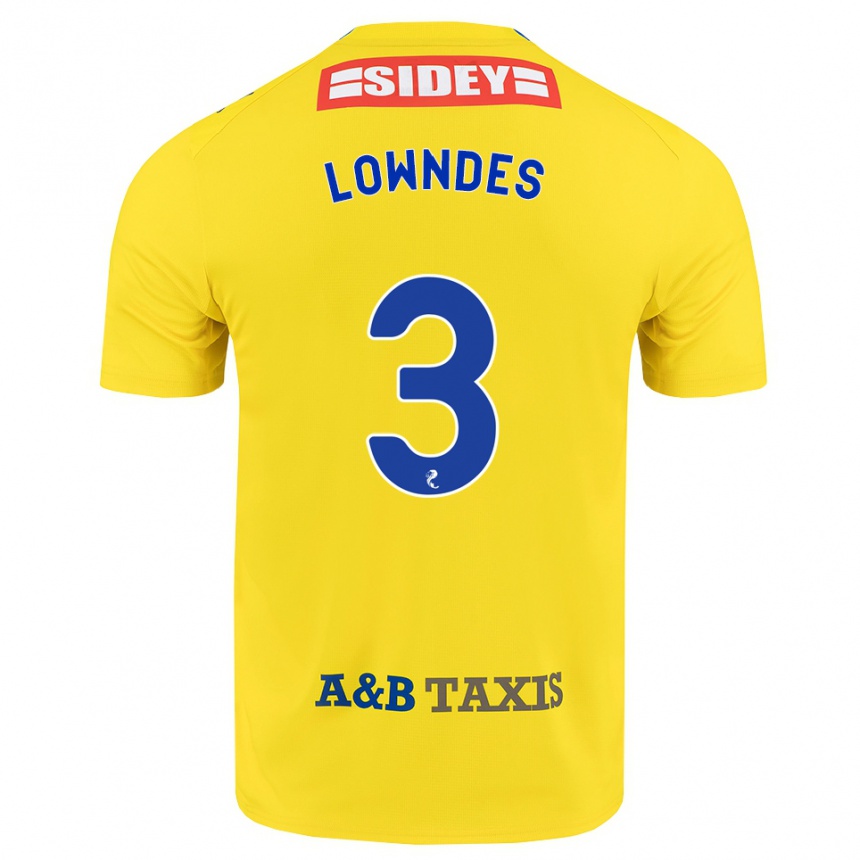 ילדים כדורגל Thomas Lowndes #3 צהוב כחול שחור הרחק ג'רזי 2026/27
