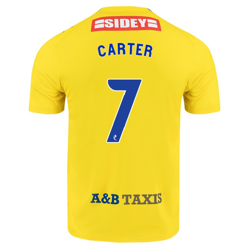 ילדים כדורגל Nicole Carter #7 צהוב כחול שחור הרחק ג'רזי 2026/27