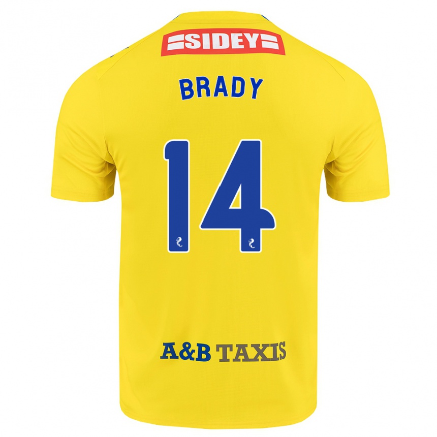 ילדים כדורגל Scarlett Brady #14 צהוב כחול שחור הרחק ג'רזי 2026/27