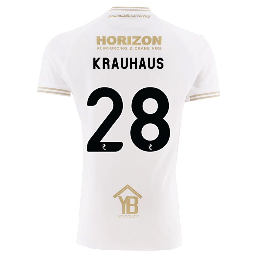 ילדים כדורגל Ben Krauhaus #28 חיטה לבנה הרחק ג'רזי 2026/27