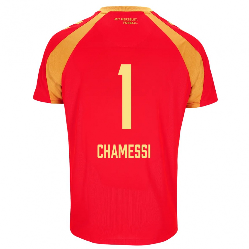 ילדים כדורגל Ian Chamessi #1 אדום כתום שחור הרחק ג'רזי 2026/27