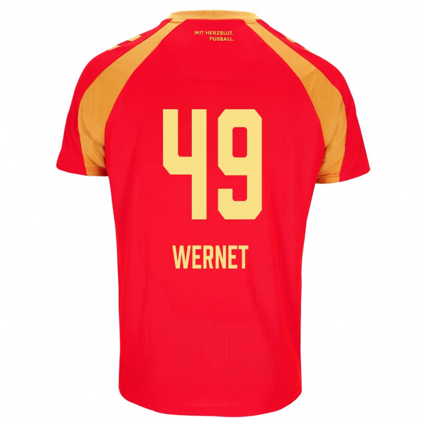 ילדים כדורגל Vigo Wernet #49 אדום כתום שחור הרחק ג'רזי 2026/27