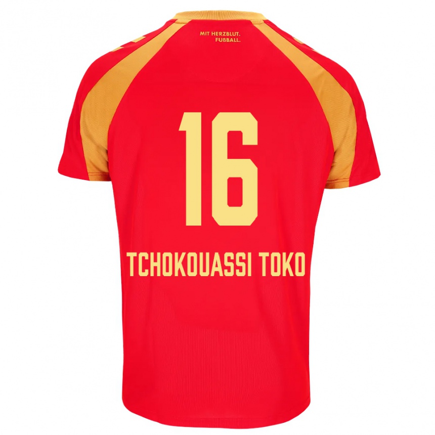 ילדים כדורגל Daryl Tchokouassi Toko #16 אדום כתום שחור הרחק ג'רזי 2026/27