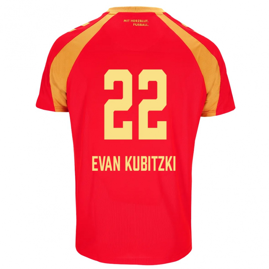 ילדים כדורגל Jaden Evan Kubitzki #22 אדום כתום שחור הרחק ג'רזי 2026/27