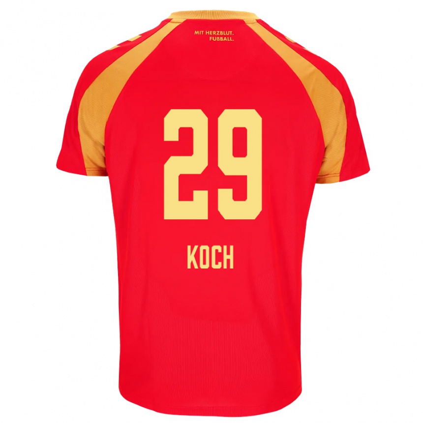 ילדים כדורגל Henrik Koch #29 אדום כתום שחור הרחק ג'רזי 2026/27