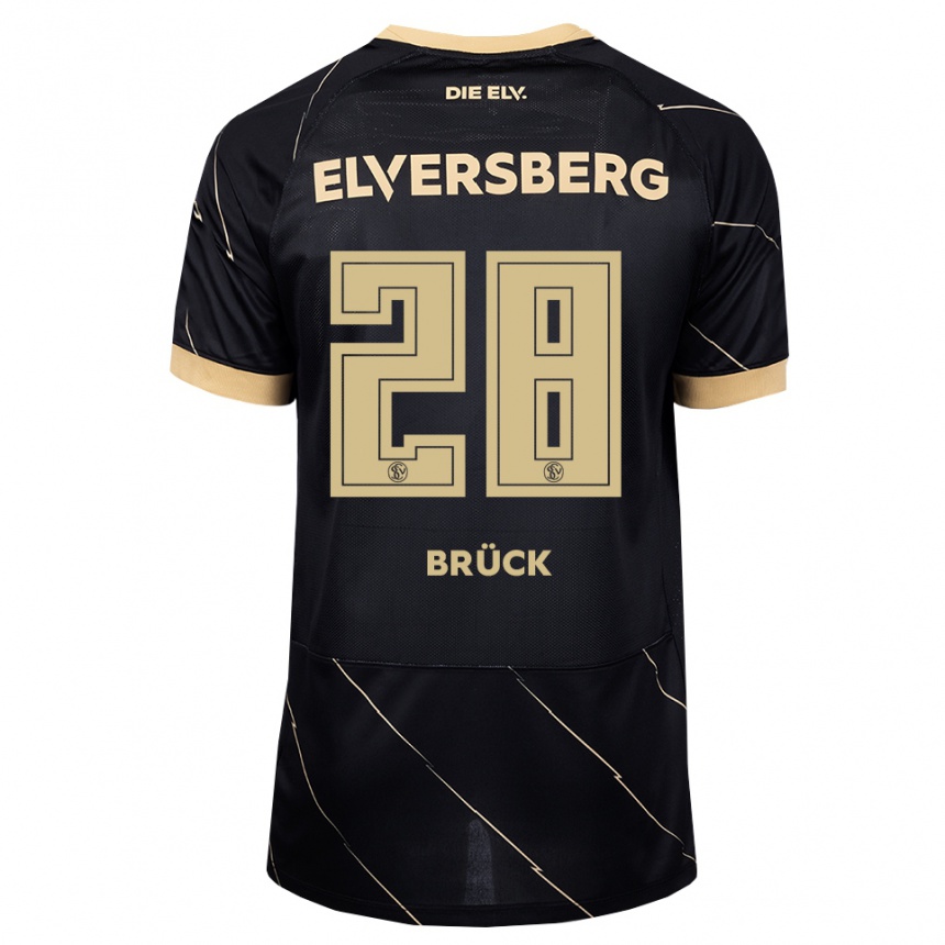 ילדים כדורגל Florian Brück #28 שחור חום הרחק ג'רזי 2026/27