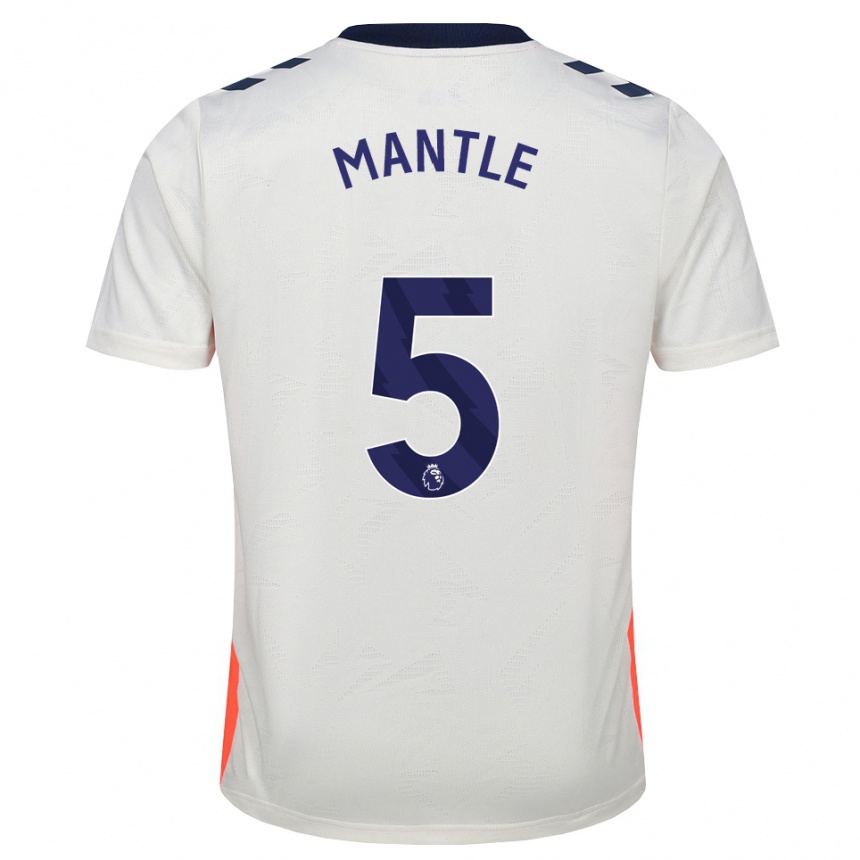 ילדים כדורגל David Mantle #5 לבן כתום כחול מלכותי הרחק ג'רזי 2026/27
