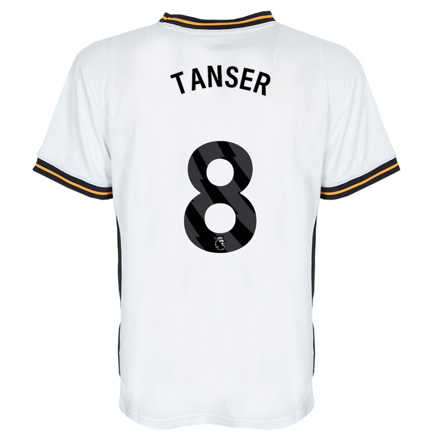 ילדים כדורגל Ellie Tanser #8 לבן כתום שחור הרחק ג'רזי 2026/27