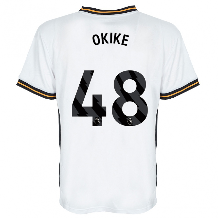 ילדים כדורגל Calvin Okike #48 לבן כתום שחור הרחק ג'רזי 2026/27