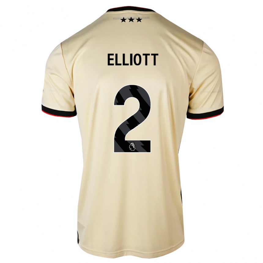 ילדים כדורגל Leon Elliott #2 שיפון לימון שחור אדום הרחק ג'רזי 2026/27