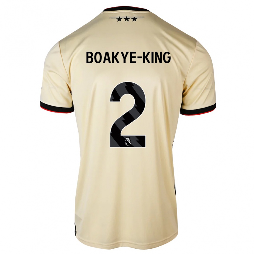 ילדים כדורגל Isaac Boakye-King #2 שיפון לימון שחור אדום הרחק ג'רזי 2026/27