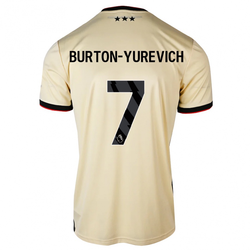 ילדים כדורגל Roman Burton-Yurevich #7 שיפון לימון שחור אדום הרחק ג'רזי 2026/27
