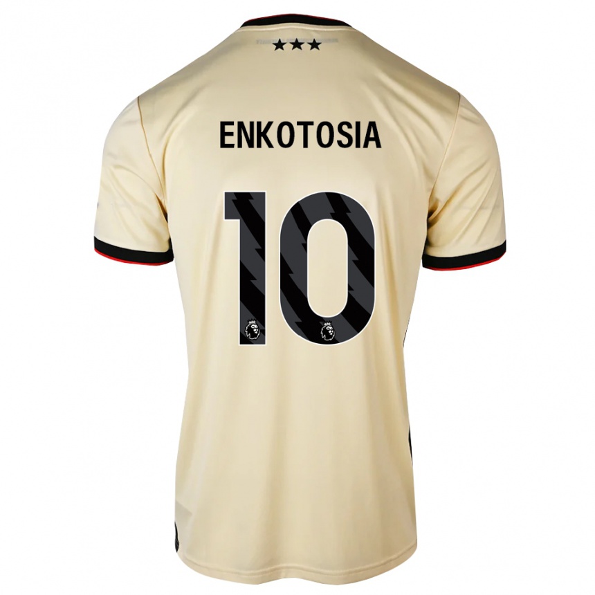 ילדים כדורגל Jojo Enkotosia #10 שיפון לימון שחור אדום הרחק ג'רזי 2026/27