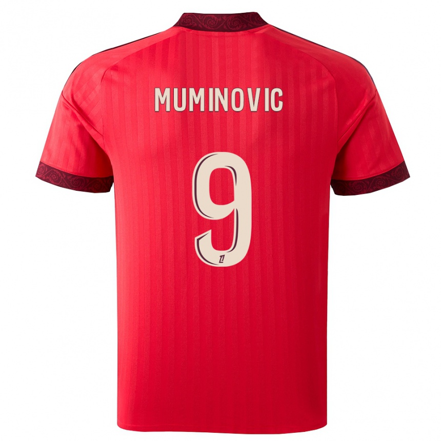 ילדים כדורגל Ajdin Muminovic #9 בורגונדי אדום לבן הרחק ג'רזי 2026/27