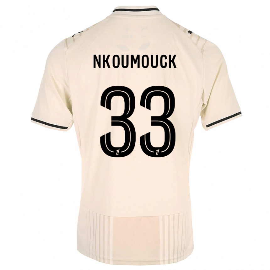 ילדים כדורגל Marc-Anthony Nkoumouck #33 תחרה ישנה שחור לבן עתיק הרחק ג'רזי 2026/27