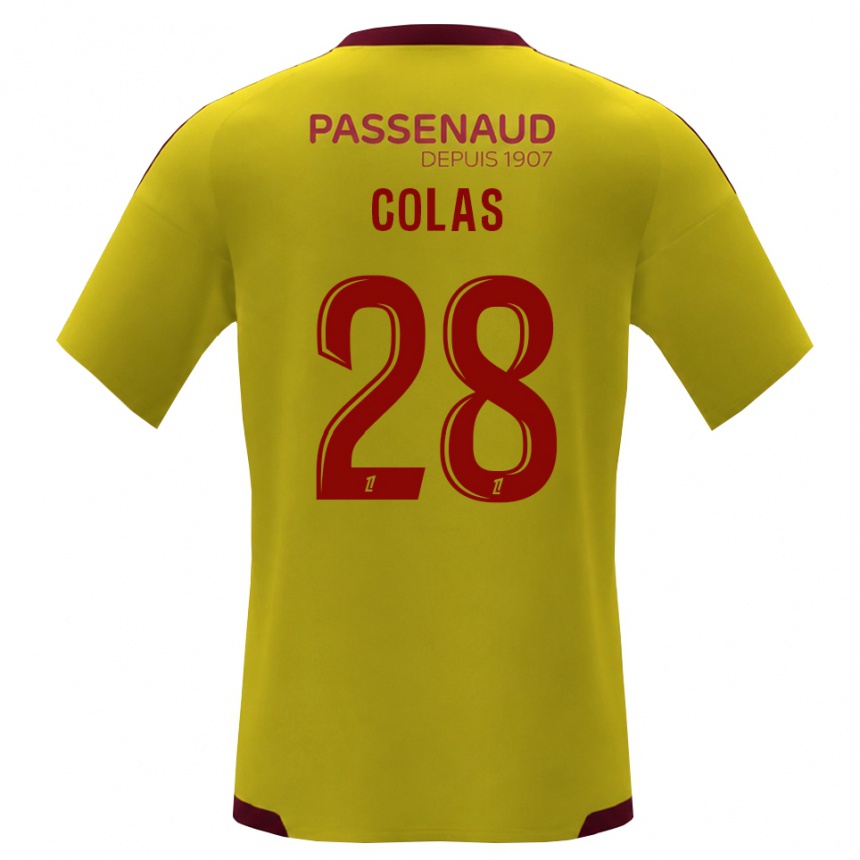 ילדים כדורגל Erwan Colas #28 צהוב אדום ירוק הרחק ג'רזי 2026/27