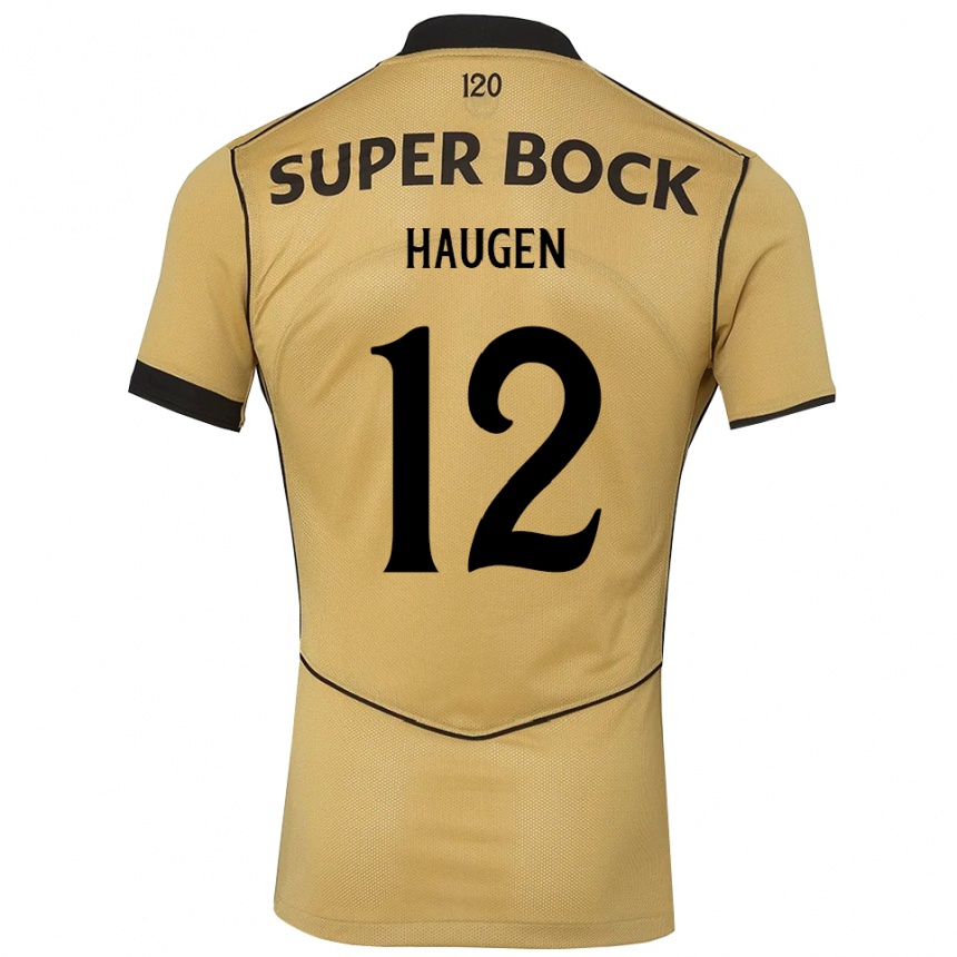 ילדים כדורגל Madison Haugen #12 זהב שחור הרחק ג'רזי 2026/27