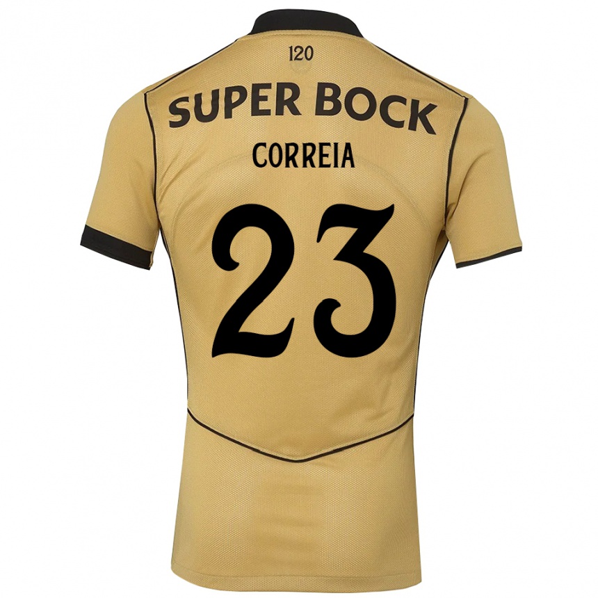 ילדים כדורגל Duarte Correia #23 זהב שחור הרחק ג'רזי 2026/27