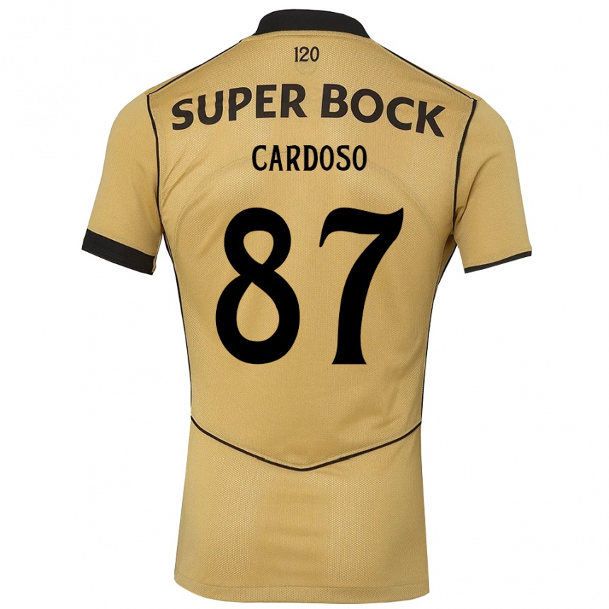 ילדים כדורגל Paulo Cardoso #87 זהב שחור הרחק ג'רזי 2026/27